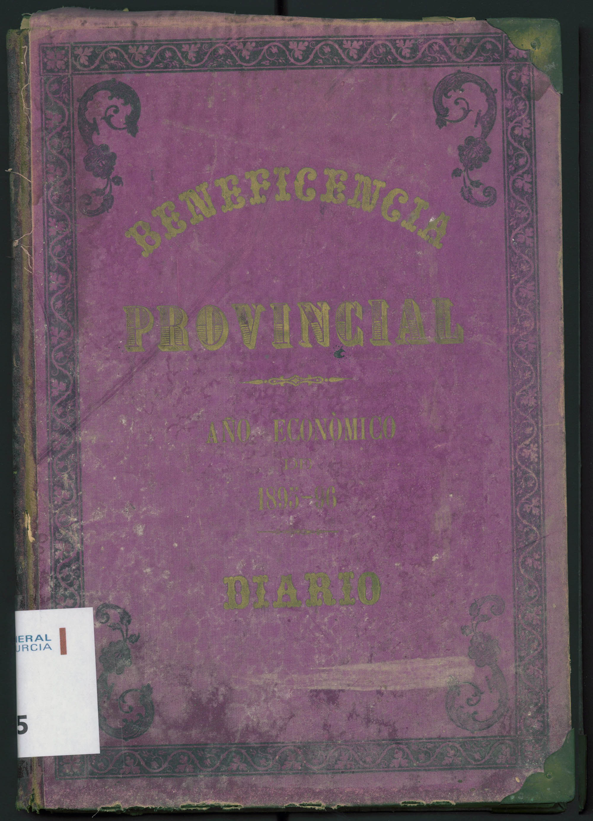 Libro diario de la Casa Provincial de Misericordia y Huérfanos de Murcia. Año económico de 1895-1896.